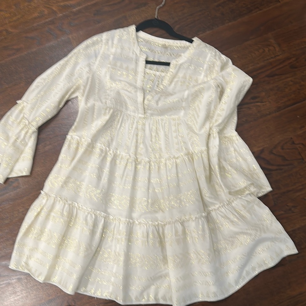 Beautiful lightweight gold and cream summer dress.. or coverup.. or both